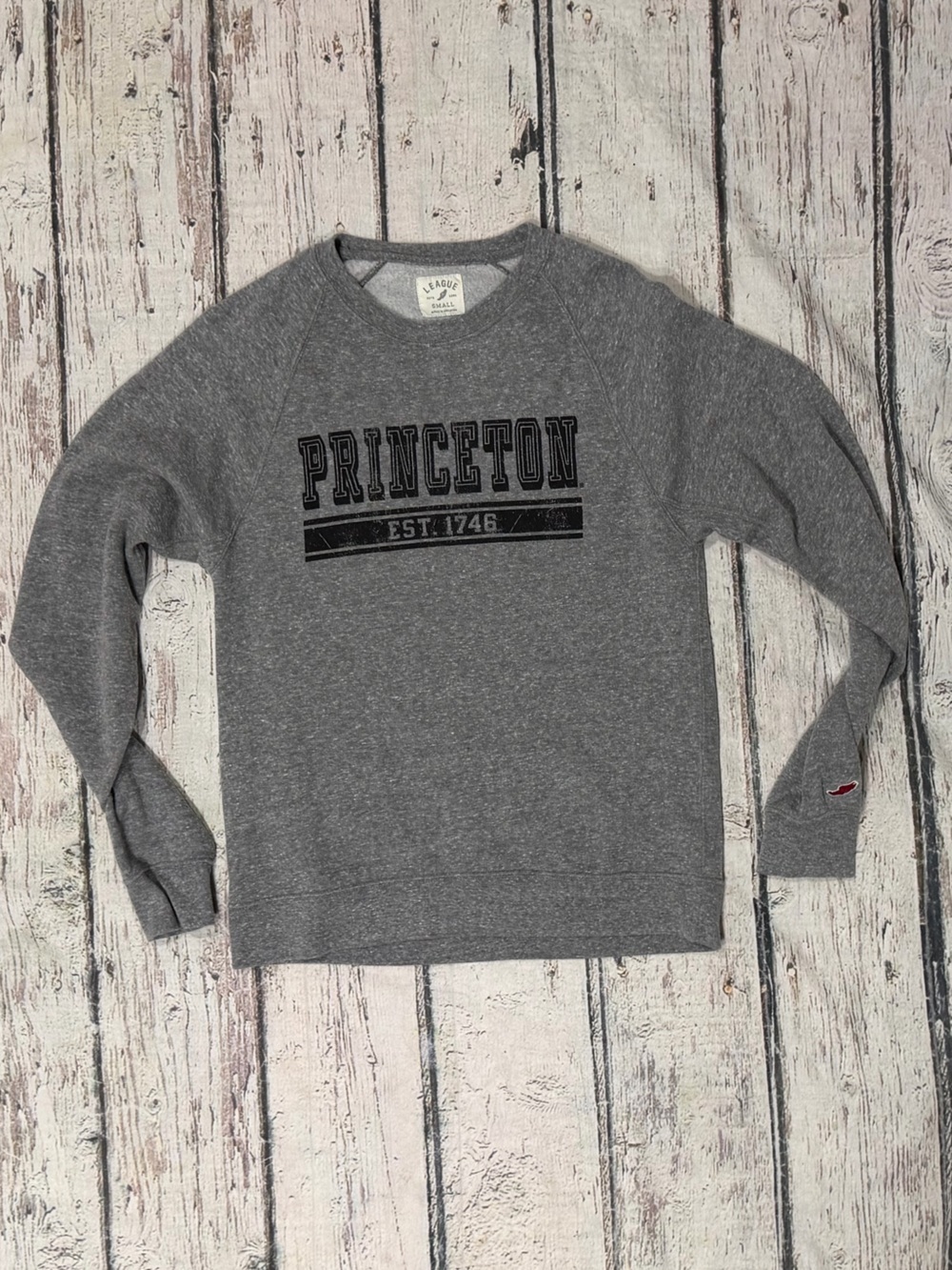 Princeton Tigers League Gray Women's Crewneck Pullover Sweatshirt